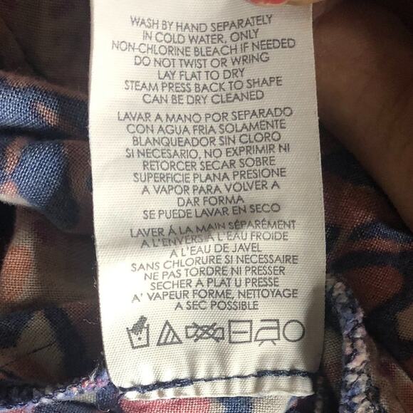 CAbi Isabel Patwork Boho Mini Skirt XS Pink Purple Asymmetrical Tiered Ruffled - Picture 10 of 14